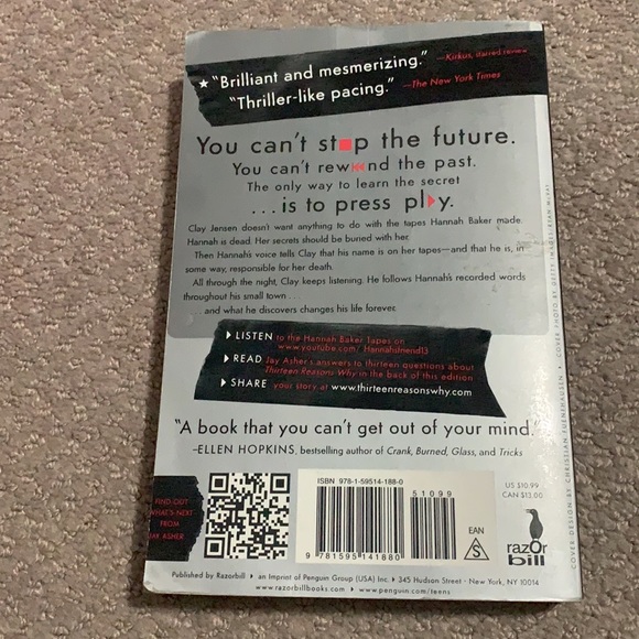 💫 2 for $10 💫 Thirteen Reasons Why Paperback - Picture 2 of 2